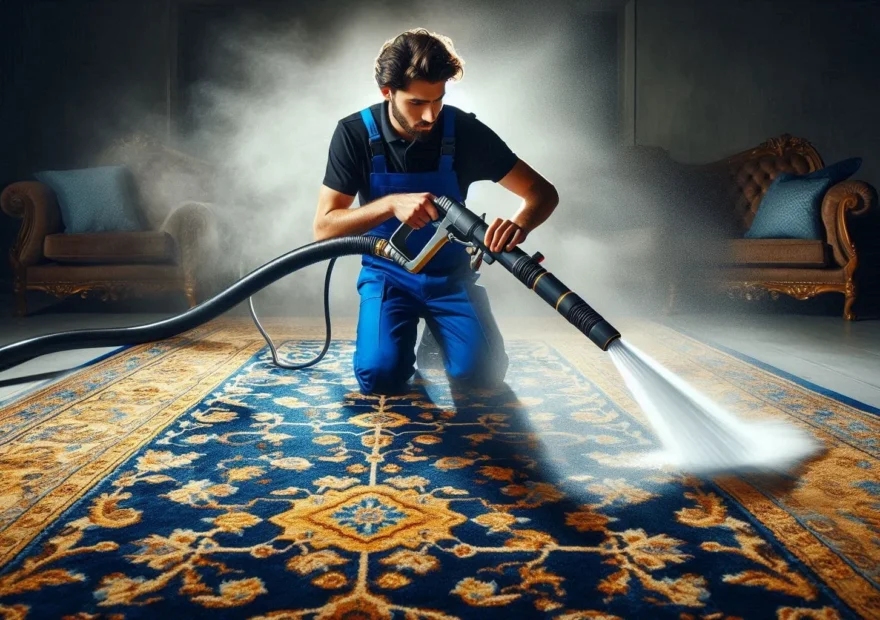 Nettoyage professionnel tapis avec équipement haute pression Mr. Linge Paris