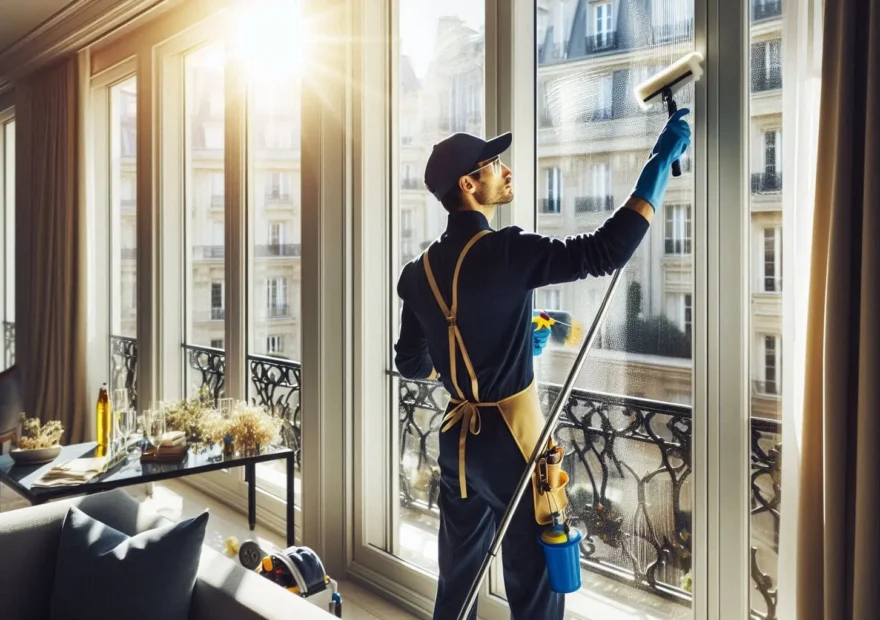 Nettoyage professionnel de vitres pour location courte durée à Paris